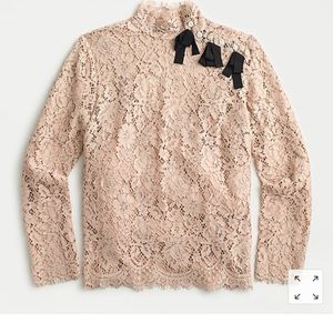 Mockneck top in floral lace